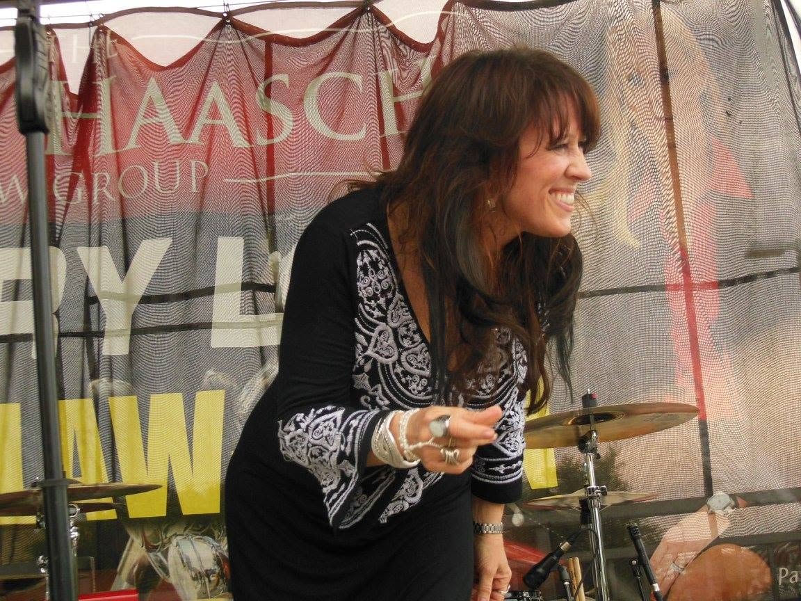 Angie Campbell performing on stage
