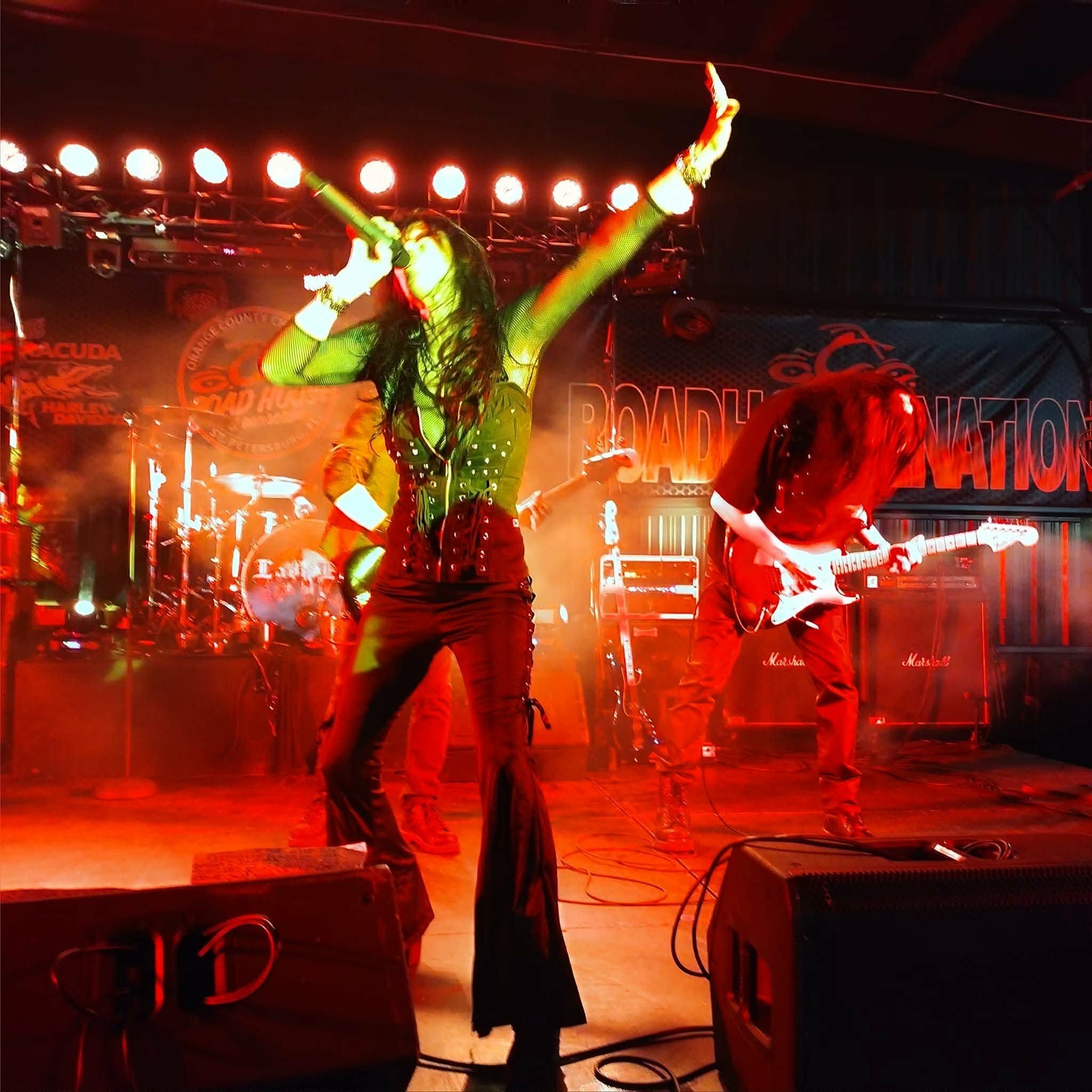 Angie Campbell on stage at Roadhouse Nation